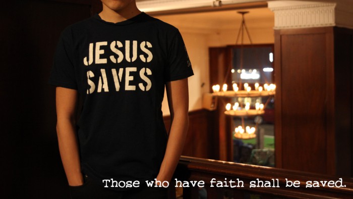 JESUS SAVES TEE BANNER