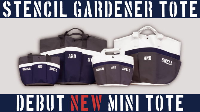 STENCIL GARDENER TOTE BANNER